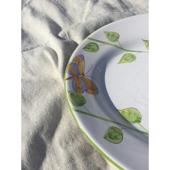 11” spring platter Easter butterfly dinner party gathering green Italy Italian - Picture 3 of 9